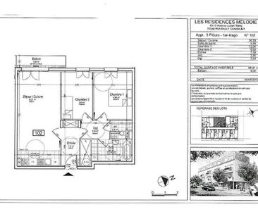 Location appartement 3 pièces, 66.91m², Pontault-Combault - Photo 1