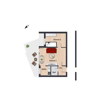 Gemütliche 2-Zimmer-Wohnung mit Balkon // 8.OG Wohnung 9 - Photo 1