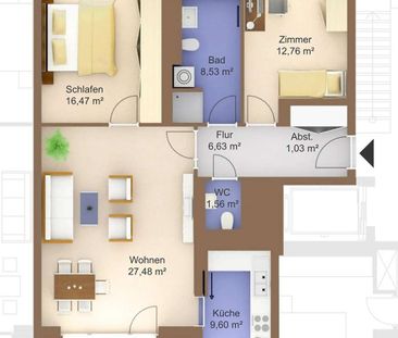 Speicher Quartier: Komfortable 3-Zimmer-Wohnung mit Balkon und Loggia - Foto 4