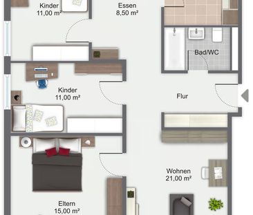 4.5 Zimmer, 83 m², 2. Stock - Photo 6
