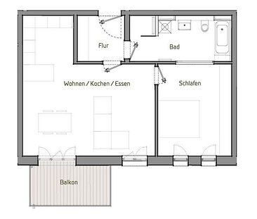 Neubau-Erstbezug! GroÃe 2-Zimmer-Wohnung mit Balkon! - Foto 2