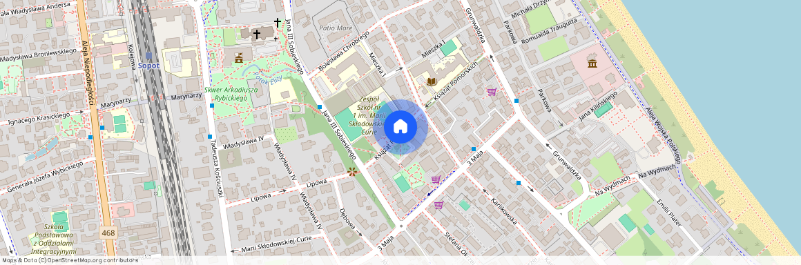 ul. Książąt Pomorskich, Dolny Sopot - Grunwaldzka, Dolny Sopot, Sopot, pomorskie