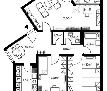 Schöne 3-Zimmer-Wohnung mit Balkon, ab sofort bezugsfrei! - Photo 2