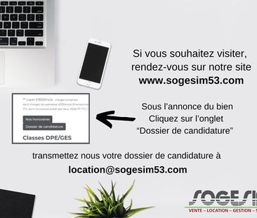 LAVAL, appt T2 de 45.60 m² - Photo 3