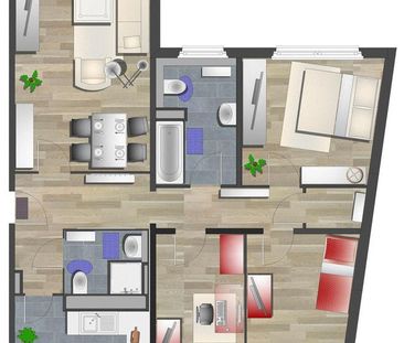 Geräumige 4-Raum-Wohnung in zentraler Lage - Photo 1