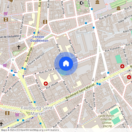 rue de la Clef et rue du Fer à Moulin 75005 Paris (5e arrondissement)