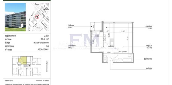 Meyrin, Avenue de Vaudagne, 2,5 pièces en rez, d'env 40 m2 - Photo 3