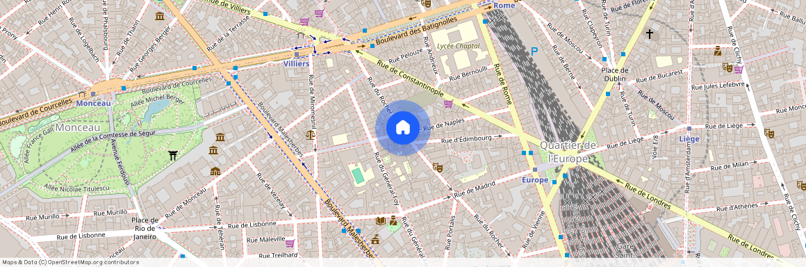 Rue du Rocher entre rue de Vienne et rue de Naples 75008 Paris (8e arrondissement)