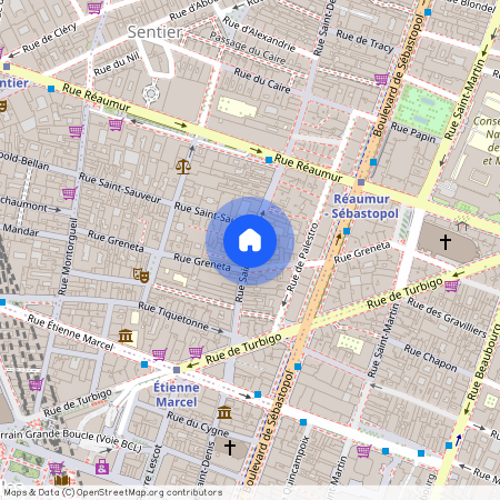 Rue Saint Denis, entre Rue Reaumur et Rue Etienne Marcel 75002 Paris (2e arrondissement)