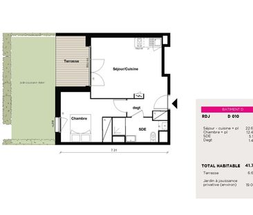 Location Appartement 2 pièces 41m² EAUNES 31600 - Photo 3