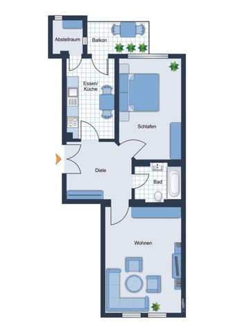 mitten auf dem Schloßberg • 2 Zimmer • neues Laminat • mit Balkon • mit Küche • zur Miete - Photo 5