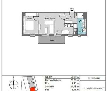 Wohnen im Neubau: 2-Zimmer mit Balkon und EBK im Zentrum-Ost - Photo 5