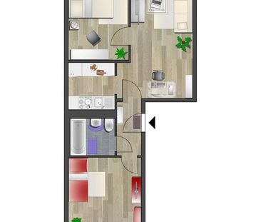 3-Raum-Wohnung nahe botanischer Garten - Photo 2
