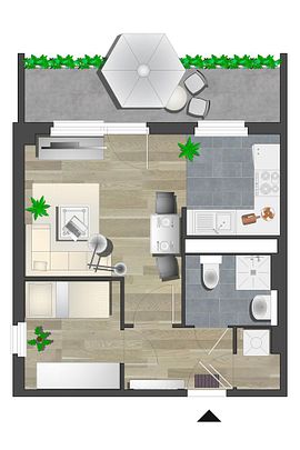 Kleine 2-Raum-Wohnung mit Balkon - Photo 1