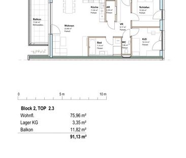 3-Zimmer Neubauwohnung mit Balkon im VKB Park Mercurius - 75,96 WFL... - Photo 2