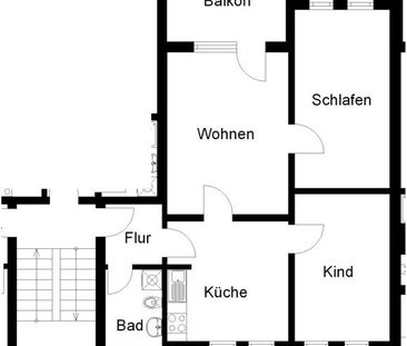Nur mit Wohnberechtigungsschein: 3-Zimmer-Wohnung mit Balkon - Photo 1