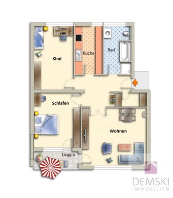 5747: Hilden-Nord! Hochwertig ausgestattete 3-Zimmer-Wohnung mit Balkon! - Foto 1