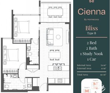 CIENNA VARSITY RIDGE - 2 Bedroom Executive Apartment Level 15 - Photo 3