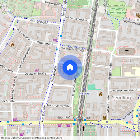 Konrad-Peutinger-Straße, 81373 München Untersendling ca. 4, 0 km south-west of Munich-center