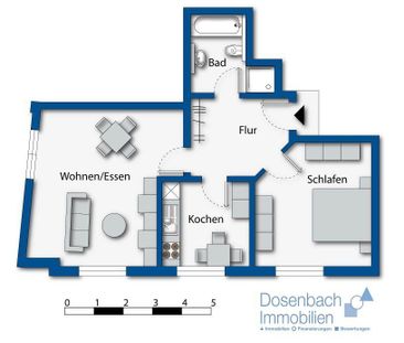 Stetten: schön geschnittene 2-Zimmer-Erdgeschoss-Wohnung (ohne Balkon) - Foto 1