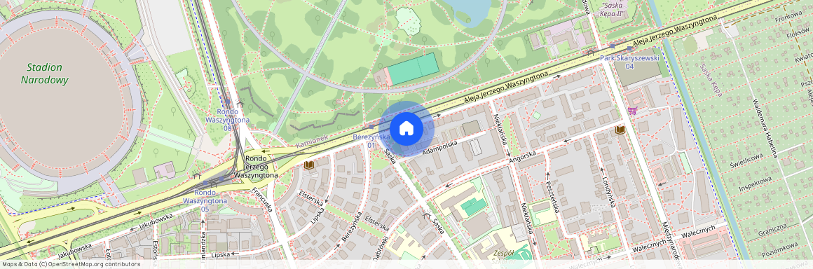 Południe, Saska Kępa, ul. Aleja Jerzego Waszyngtona, Warszawa