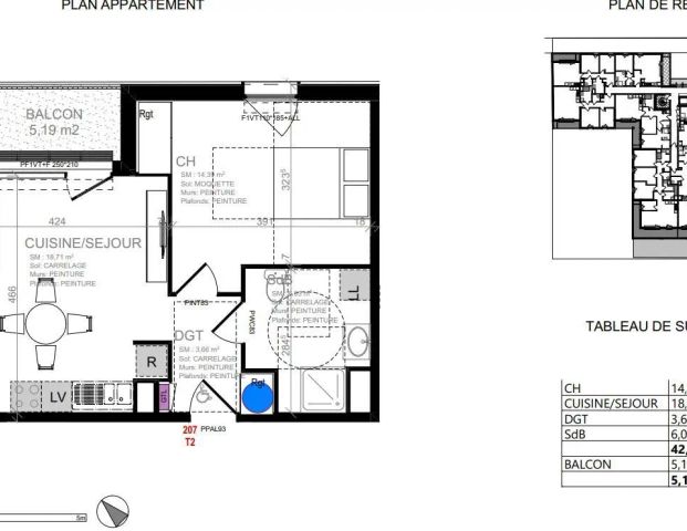 Appartement à louer 2 pièces 42.79m² - Photo 1