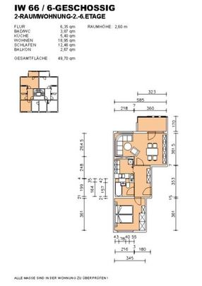 Geräumige 2 Zimmerwohnung mit Balkon - Foto 1