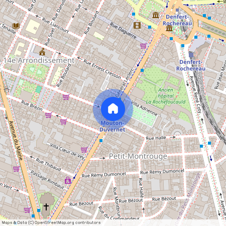 Rue Mouton Duvernet, entre Av du General Leclerc et Rue Boulard 75014 Paris (14e arrondissement)