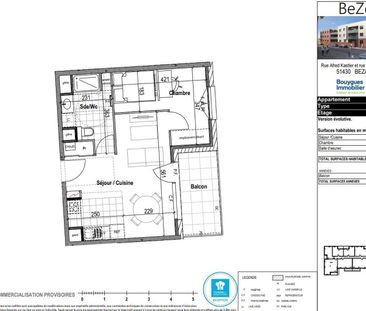location Appartement T2 DE 39.79m² À BEZANNES - Photo 2