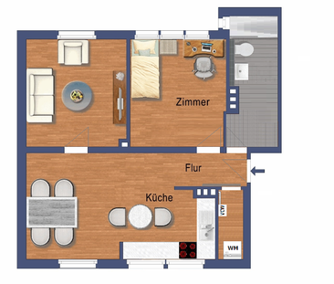 Großzügige 2-Zimmerwohnung mit offener Küche in zentraler Lage - Photo 1