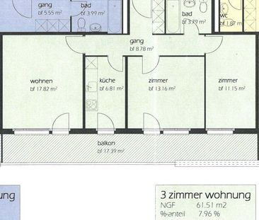 3 Zimmer, 61 m², 2. Stock - Photo 1