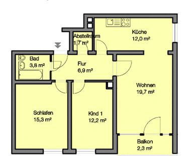 Großzügige 3 Zimmer Wohnung in zentraler Lage ab SOFORT!! - Foto 1