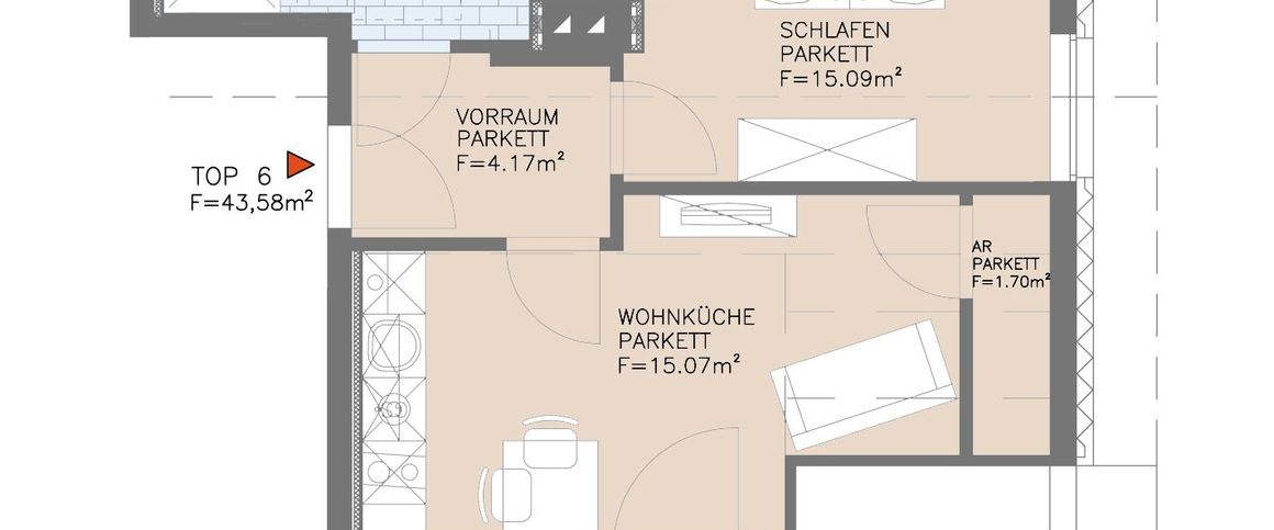Moderne 2-Zimmer-Wohnung mit Balkon im 2. Stock - Foto 1
