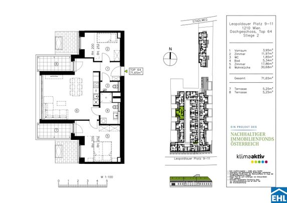 LEOPOLD XXI – Lichtdurchflutete 3-Zimmer-Dachgeschosswohnung mit 2 Balkonen! - Photo 1