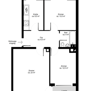 3 Zimmer-Wohnung mit schönem Schnitt - Foto 2