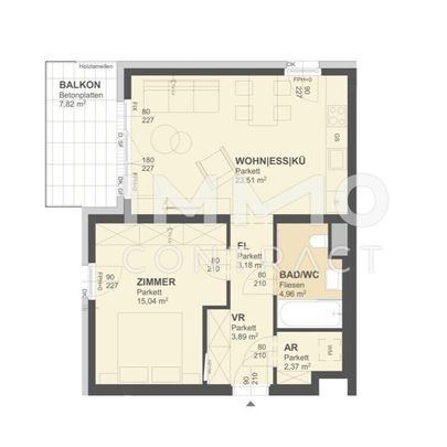 NEUE - 2Zi- 53,26qm- WBalkon-MIETE, Lift, Tiefgarage, in beliebter Grünruhelage - Foto 1
