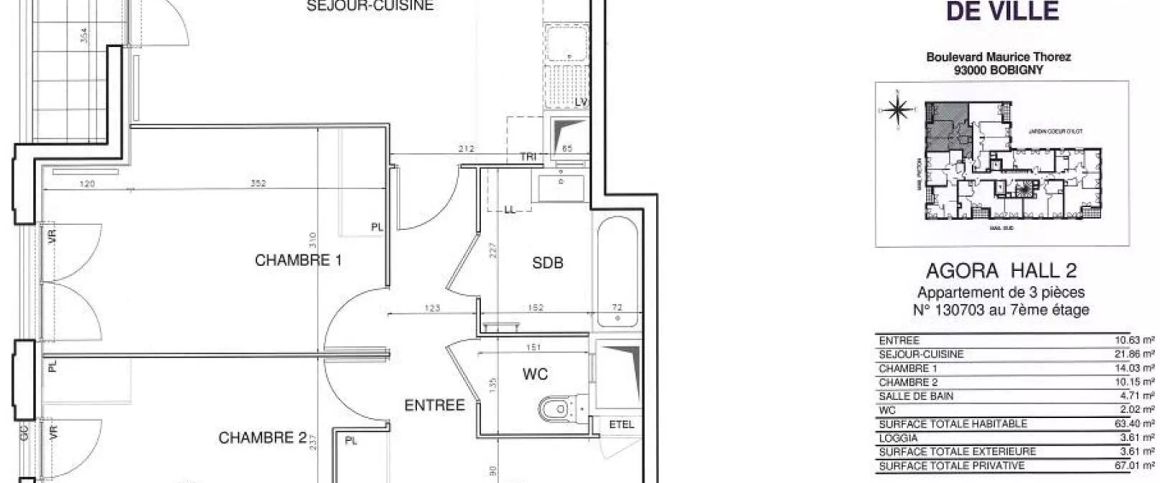 location Appartement T3 DE 63.6m² À BOBIGNY - Photo 1