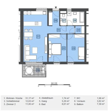 3 Zimmerwohnung mit Balkon und unbefristetem Mietvertrag - Foto 4