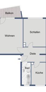 Modernisierte 2-Zimmer-Wohnung mit Balkon in Frankfurt-Niederrad - Photo 3