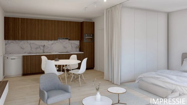 Gerenoveerde studio met aparte slaaphoek, terras en parking - Photo 1