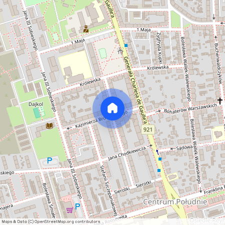 Księdza Stanisława Brzóski, Zabrze, Centrum Południe