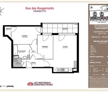 location Appartement T3 DE 60.33m² À PIERREFITTE SUR SEINE - Photo 4