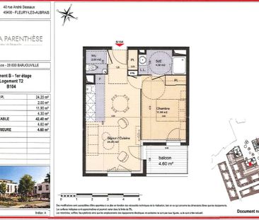 Location Appartement 2 pièces 42m² - Photo 1