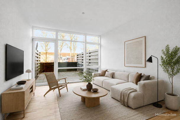 Sjælden 2-værelses med stor terrasse - Nyt gulv er lagt i lejemålet - Foto 1