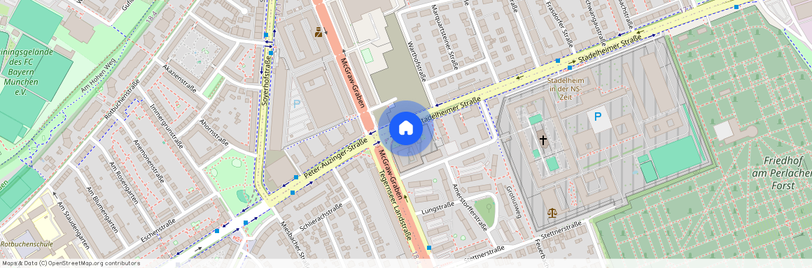 Stadelheimer Straße, 81549 München Obergiesing ca. 4, 2 km south of Munich-center