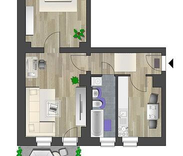 Attraktive 2-Raum-Wohnung mit Einbauküche - Foto 5