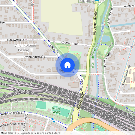 Alte Allee, 81245 München Obermenzing ca. 10, 3 km west of Munich-center