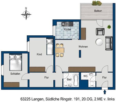 Toller Ausblick: Große 3-Zimmerwohnung mit Balkon - Foto 3