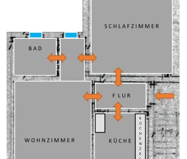 bezugsfertige 2,5 Raum-Wohnung mit ausgestatteter Küche (45qm) - Photo 1
