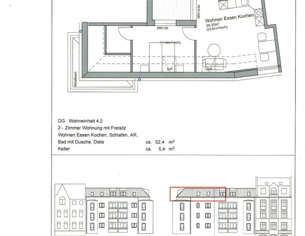 Neubau-Dachgeschosswohnungen mit Fahrstuhl - Photo 1